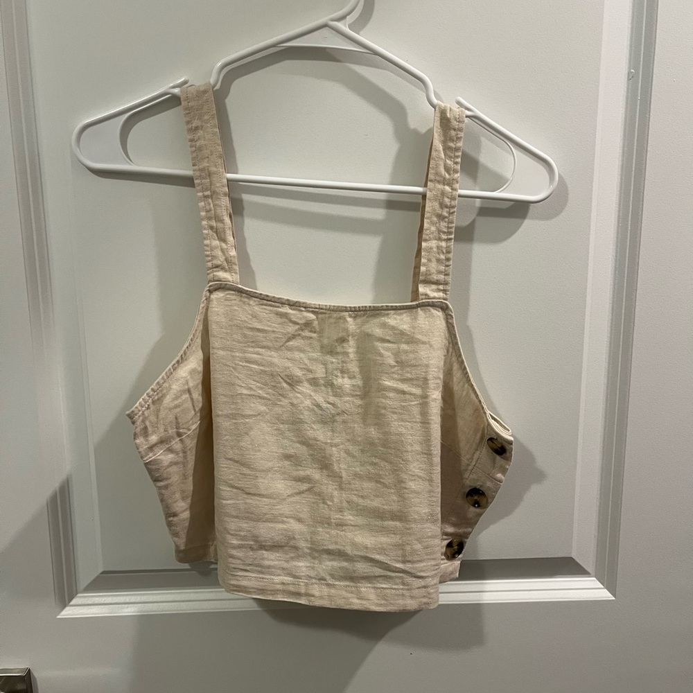 Marine Layer cropped linen tank